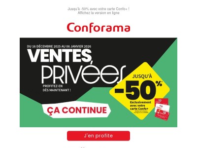Les Ventes Privées continuent chez Conforama 🎉