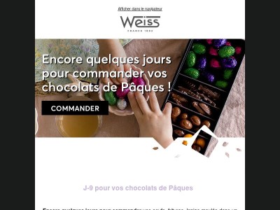 J-9 pour vos chocolats de Pâques 🔔