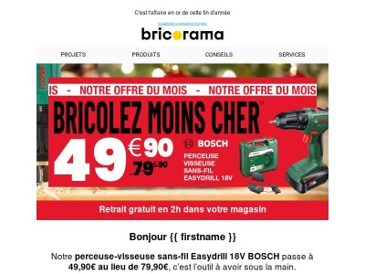 La perceuse BOSCH à moins de 50€ ! 