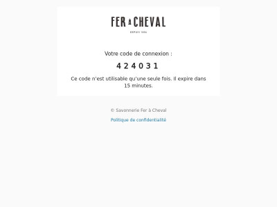 Votre code de connexion est : 424031