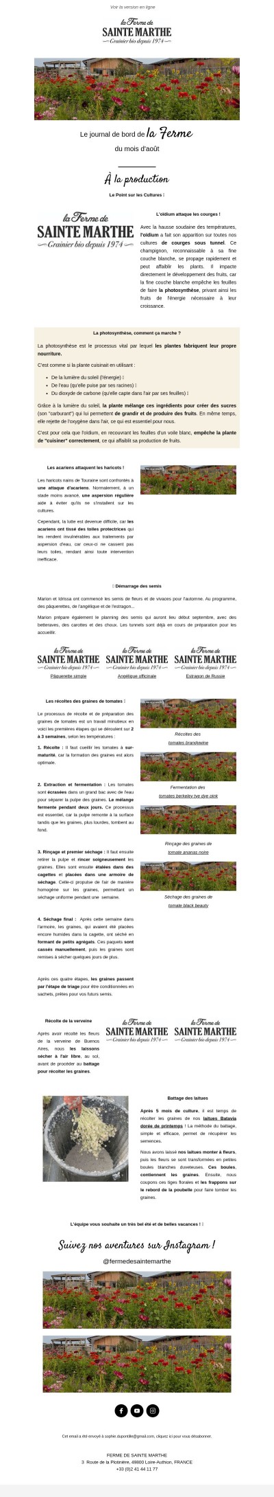 Journal de bord du mois d'août