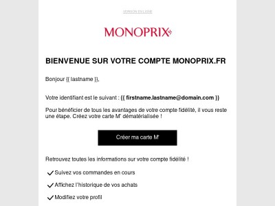 Votre compte Monoprix.fr est activé !