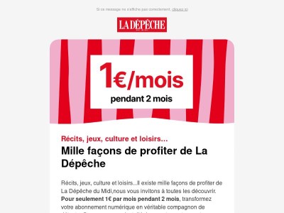 ☀️ Cet été, accédez à tous nos contenus pour 1€/mois