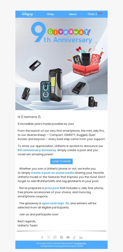 9th Anni Giveaway Invitation - Enter to Win a Free Smartphone!