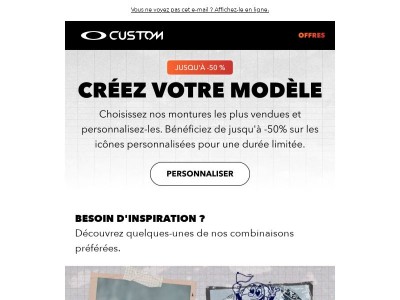 Jusqu'à -50% sur les modèles personnalisés | Toujours valable