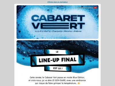 LE FULL LINE-UP EST LÀ !