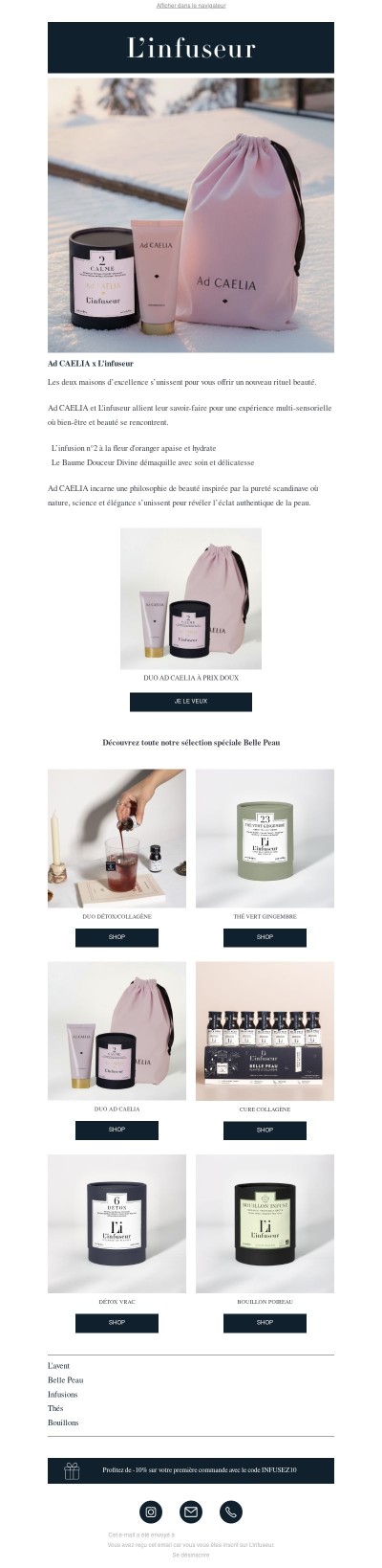 Ad CAELIA x L'infuseur : les secrets d'une belle peau