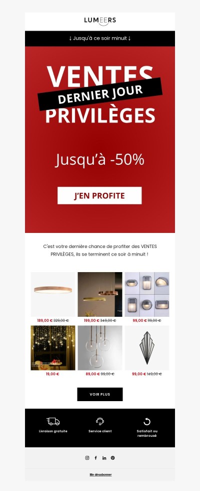 Les VENTES PRIVILÈGES se terminent ce soir à minuit ⏰