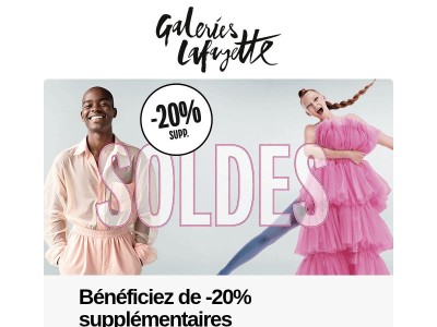 🤩 Surprise, -20% supp. en cette fin de soldes