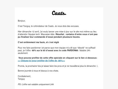 Re: votre commande caats