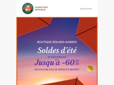 Deuxième démarque : Profitez de réductions jusqu'à -60%