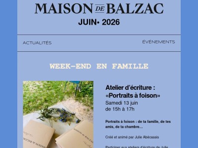Juin 2026 à la Maison de Balzac