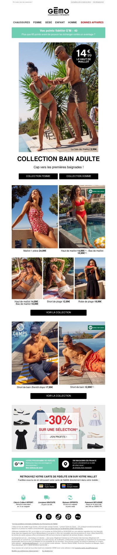 Maillots de bain pour elle & lui dès 9,99€ 👙