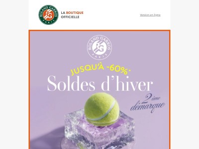 Soldes d'hiver Roland-Garros: Jusqu'à -60%