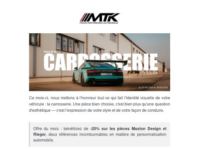 🔥 En juin, profitez de -20% sur la carrosserie.