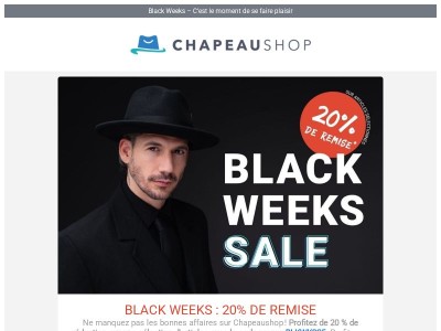 Black Week Deals 🖤📣 20% de remise sur un large choix d'articles