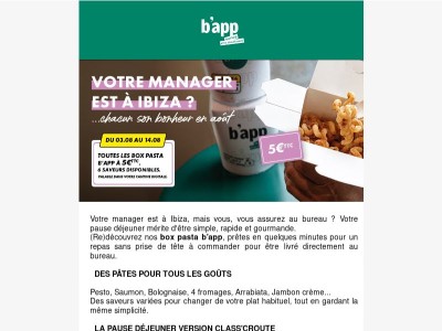 🍝 À midi, on passe aux Box Pasta by class'croute… à 5 € !