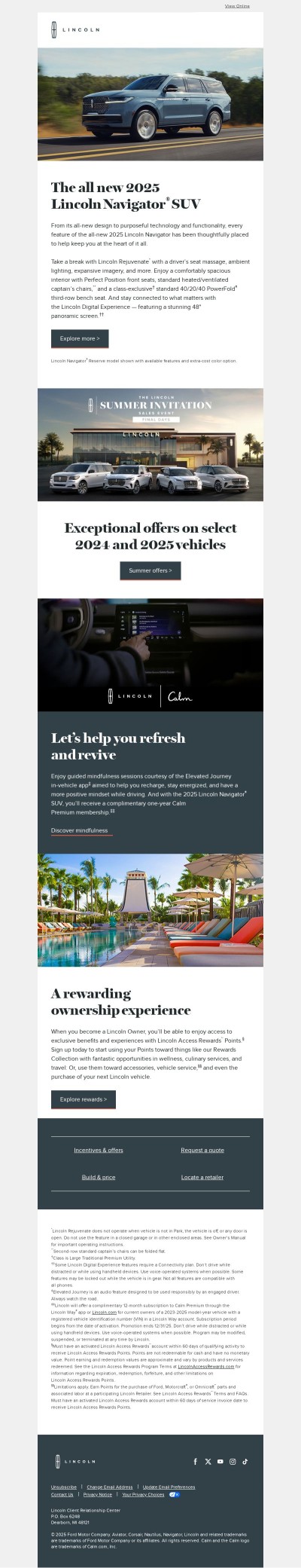 {{ firstname }}, freshly launched – the all-new 2025 Lincoln Navigator® SUV