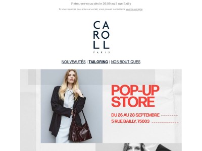 Le pop-up Caroll ouvre ses portes demain !