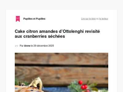 Cake citron amandes d’Ottolenghi revisité aux cranberries séchées