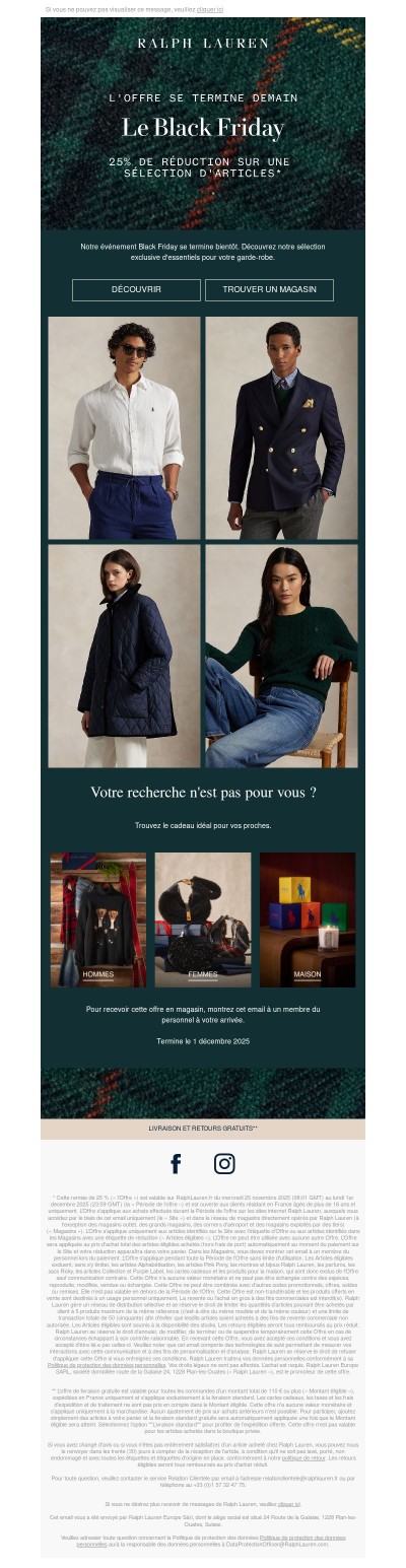 Ne manquez pas notre offre : le Black Friday se termine demain