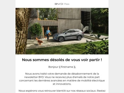 Vous vous êtes désabonné de la newsletter BYD.