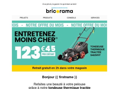 [PRIX COÛTANT] 123,45€ la tondeuse thermique ! 