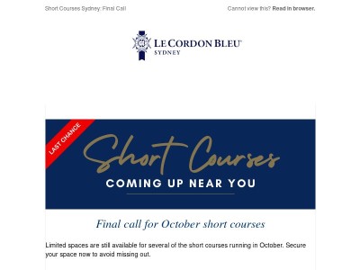 Final call! Limited spaces still available for our upcoming October short courses in Sydney