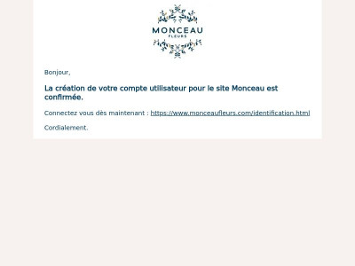 Validation de votre compte utilisateur