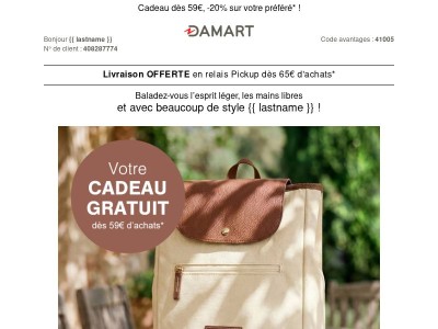 🎁 L’élégant sac à dos est offert !