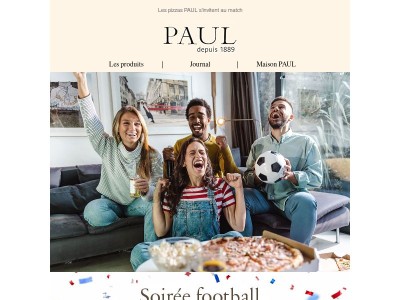 ⚽ Match à la maison : pensez aux pizzas PAUL !  