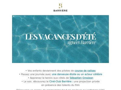 Course de valises, Rencontres au sommet, Ciné-Club... Réservez votre été