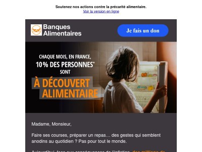 En France, 1 personne sur 10 est à découvert alimentaire