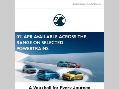 {{ lastname }}, 0% APR on selected Vauxhall models