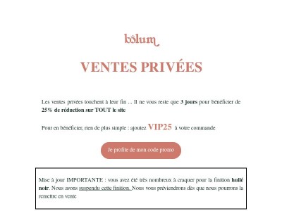 ⏰ Votre code promo expire dans 3 jours