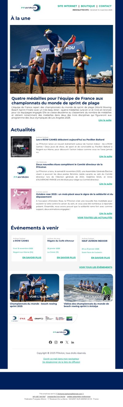 FFAviron INFO - Newsletter #172