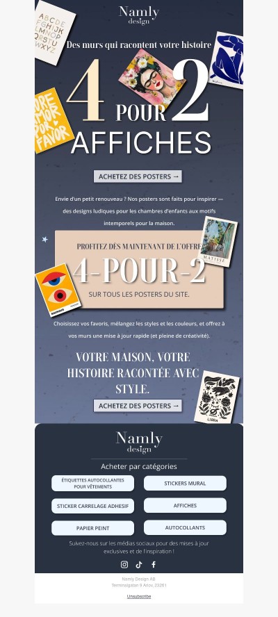 4 pour 2 Affiches — Décorez vos murs à votre façon