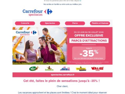 🎢 Jusqu'à -35% sur vos parcs d'attractions préférés !