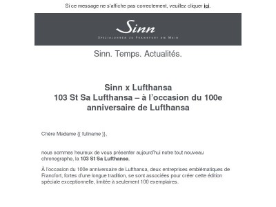 Sinn x Lufthansa: 103 St Sa Lufthansa
