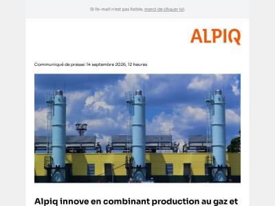 Communiqué de presse: Alpiq élargit son portefeuille de systèmes de stockage par batterie en Allemagne