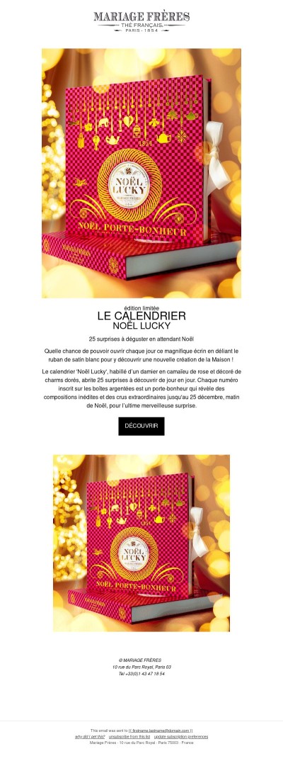 Le Calendrier de Noël 2025 est arrivé ! ✨