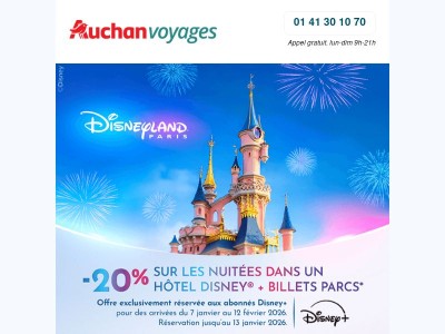 ✨🏰 Disneyland® Paris : -20% sur les séjours pour les abonnés Disney+