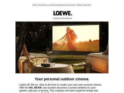 Feel true open-air cinema atmosphere with We. BEAM