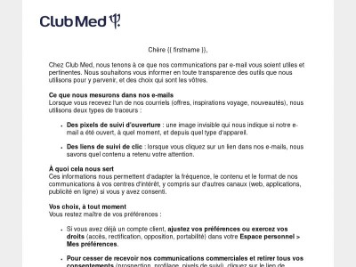 Information sur nos communications par e-mail
