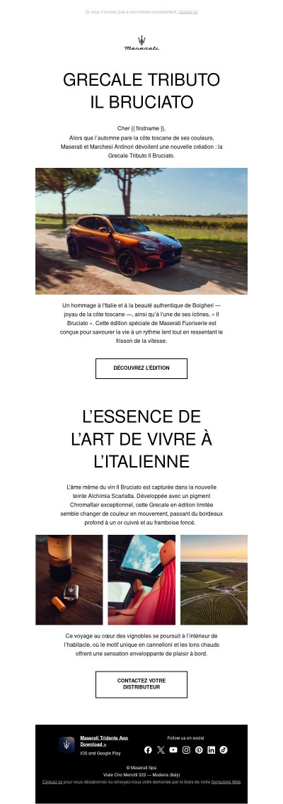 La toute nouvelle création Maserati & Marchesi Antinori dévoilée.