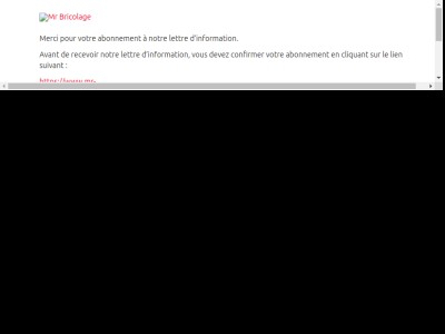 Confirmation de votre abonnement à la newsletter