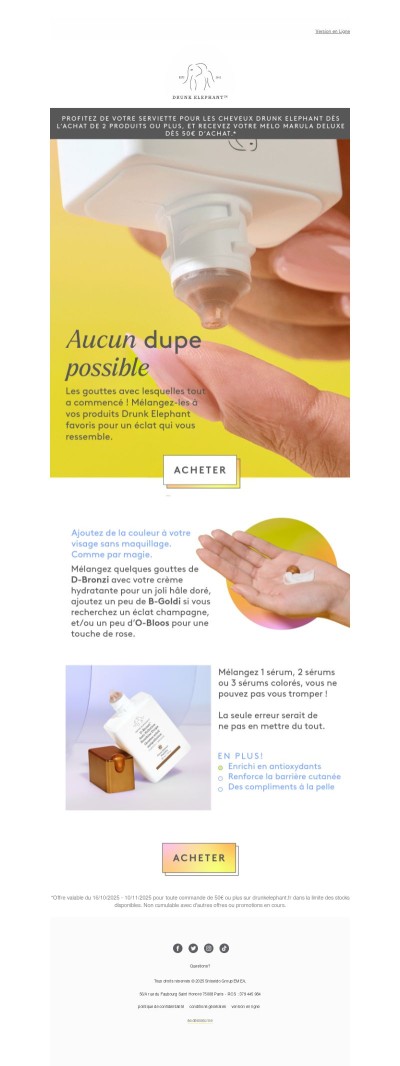 Un teint éclatant pour l'automne grâce à nos gouttes !