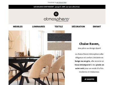 💫 La chaise Raven est de retour en stock, redécouvrez notre bestseller !