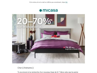Dernières heures: 20–70% sur le linge de lit 🛏️
