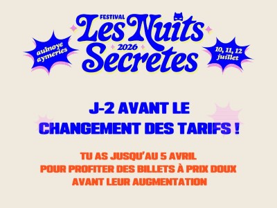 🪩 Changement de tarifs le 5 avril ✨ 